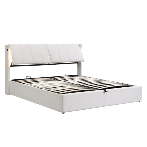 Modern King Size Ottoman Bed with LED Lighting and USB Charging - image 13