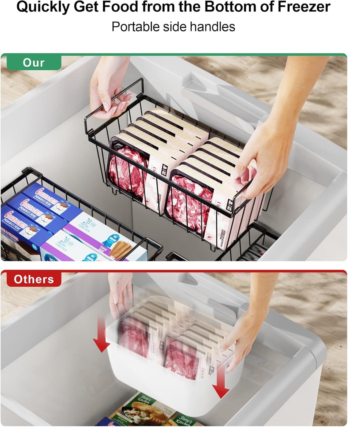 Stackable Organiser Baskets for Chest Freezers & Pantries (4-Pack) - image 8
