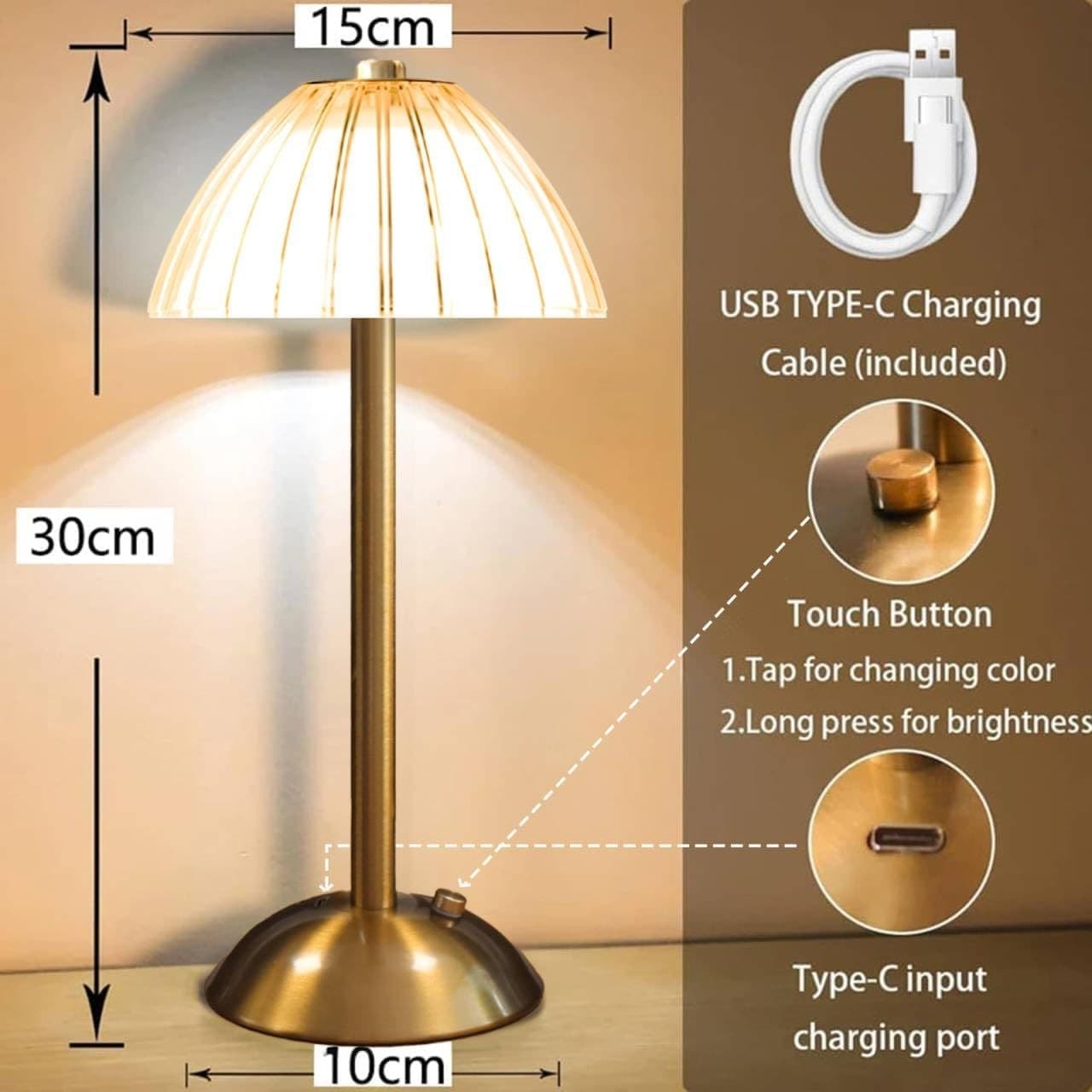 Transform Your Space with this Cordless Vintage LED Lamp - image 1