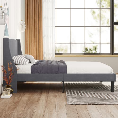 Upholstered Single 3FT Bed Frame in Soft Grey Linen - image 5