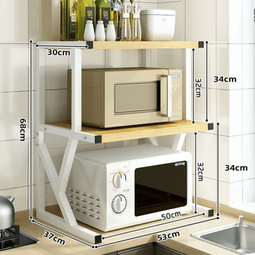 2/3-Tier Adjustable Microwave Oven Rack in Black - image 10
