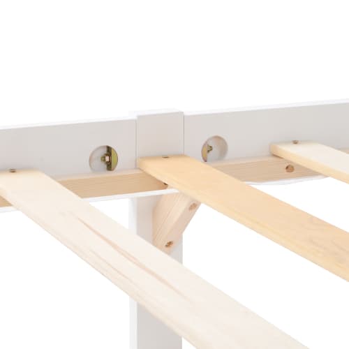 Solid Pine Wood Single Bed in Classic White - image 7