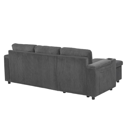 Transform Your Space with this Grey Corduroy Corner Sofa Bed - image 49
