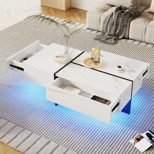 High-Gloss Coffee Table with App-Controlled LED Lighting - image 6