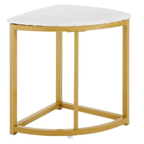 Modern Round Dining Set with Marble Effect Top & 4 Stools - image 19