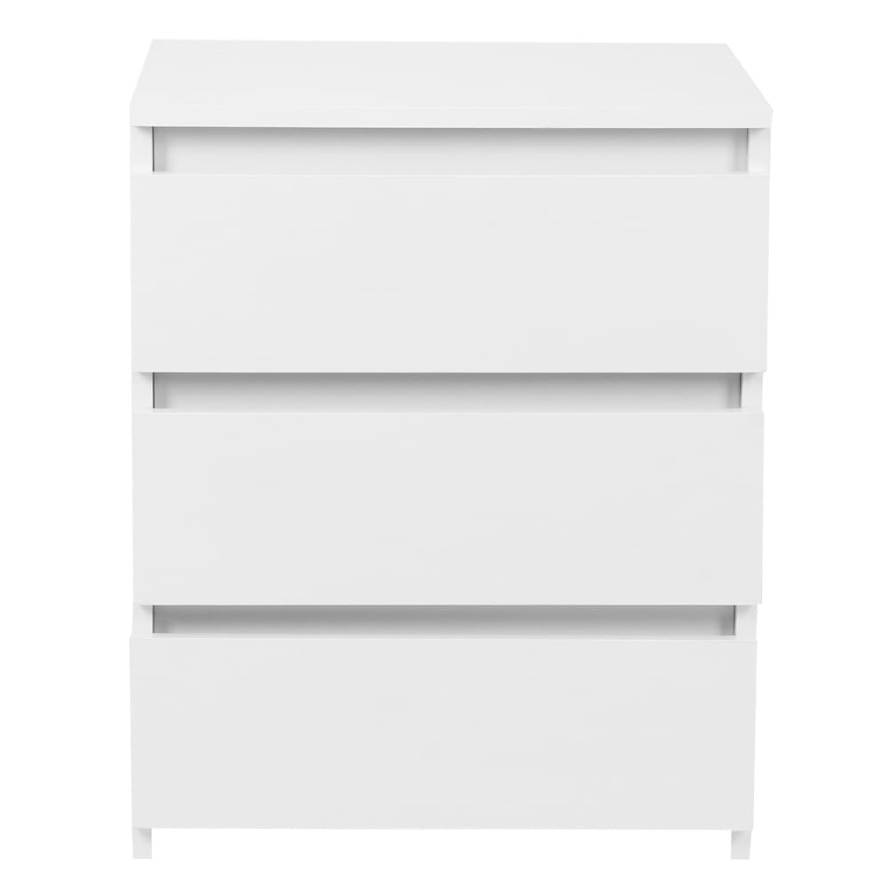 White Bedside Table with 3 Storage Drawers - image 5