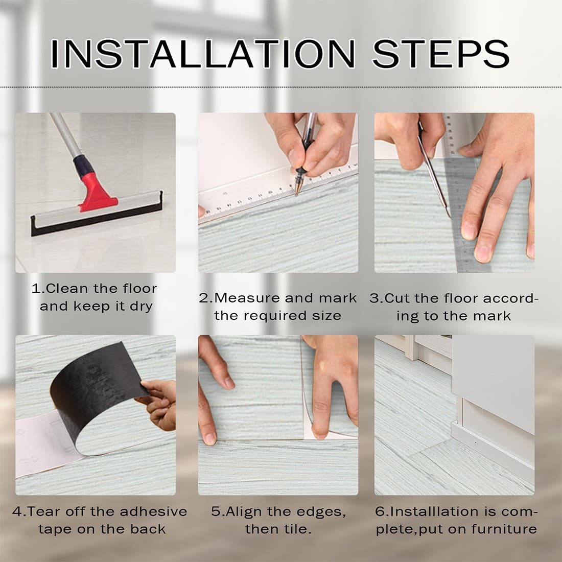 Self-Adhesive Vinyl Flooring Planks | White Wood Effect - image 11