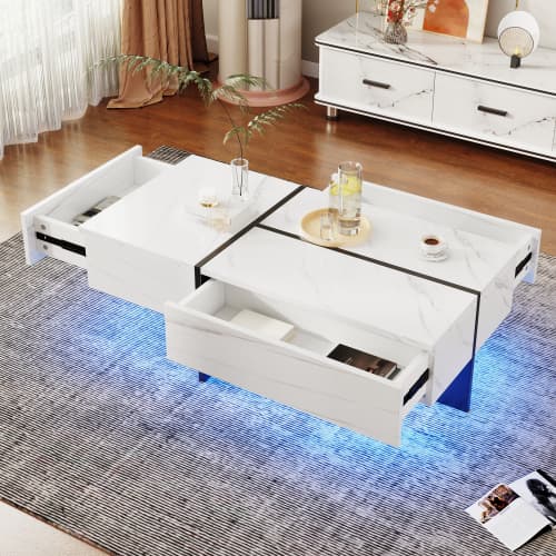 High-Gloss Coffee Table with App-Controlled LED Lighting - image 5