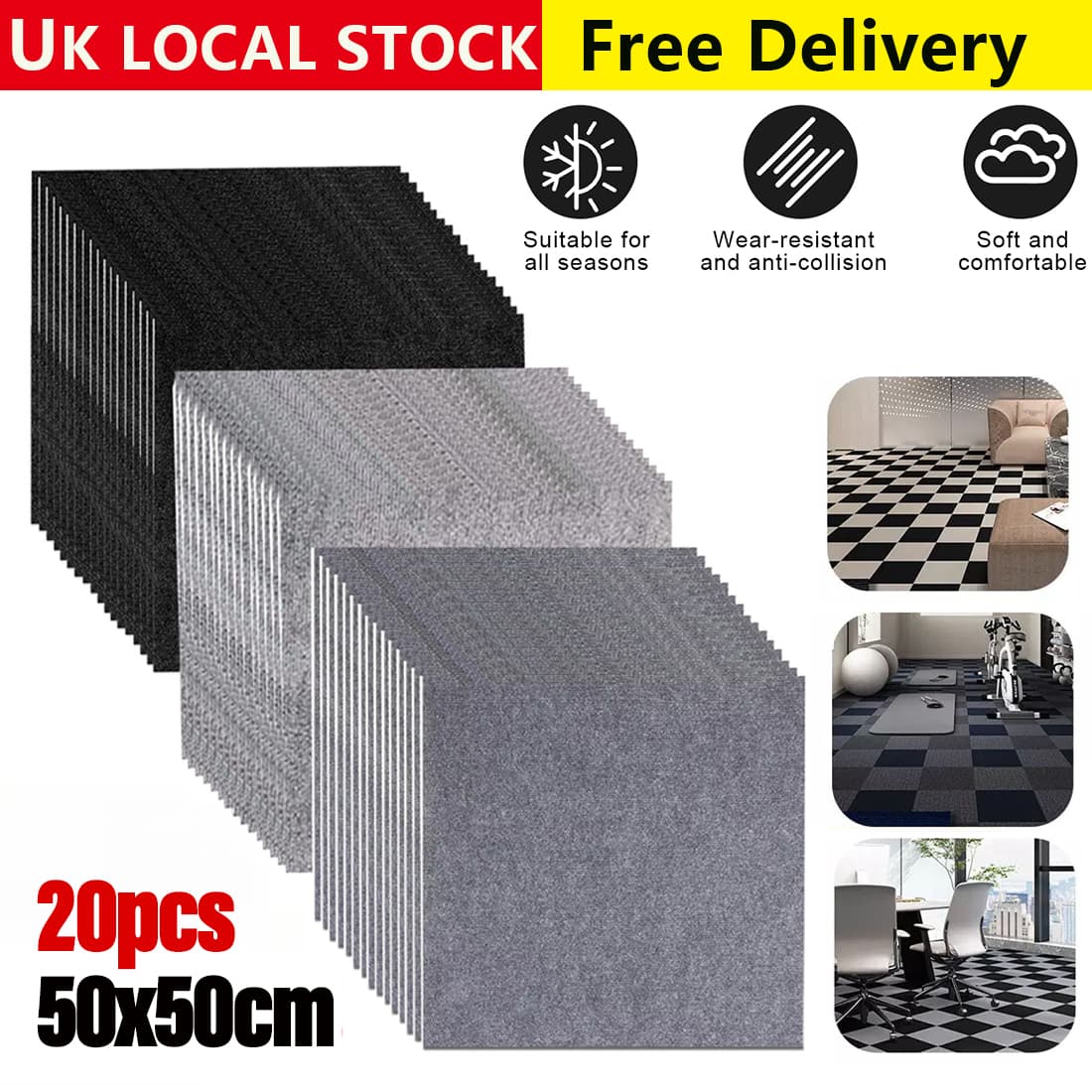 Transform Your Space with Premium 50x50cm Carpet Tiles - image 1