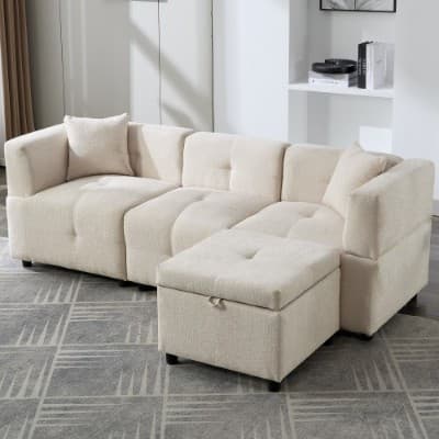 Effortless Comfort: 80-Inch Fabric Sectional Sofa - image 17