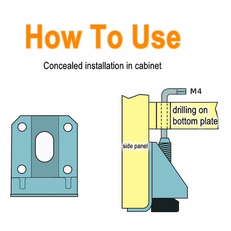 Set of 4 Adjustable Levelling Feet in Zinc-Plated Iron for Furniture & Machinery - image 2