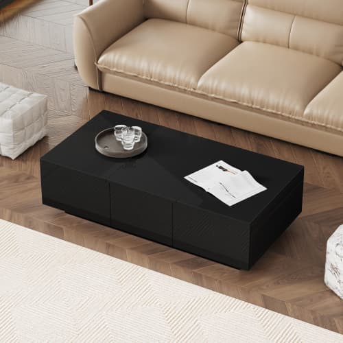 White High Gloss Coffee Table with Hidden Storage - image 29