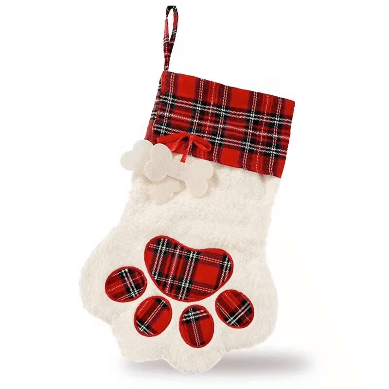 Spoil Your Pet with this Large Red Plaid Dog Stocking