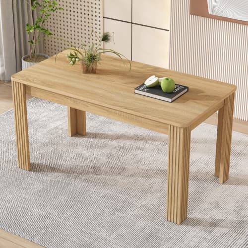 Modern Rectangular Dining Table for 4 People (Oak Effect) - image 11