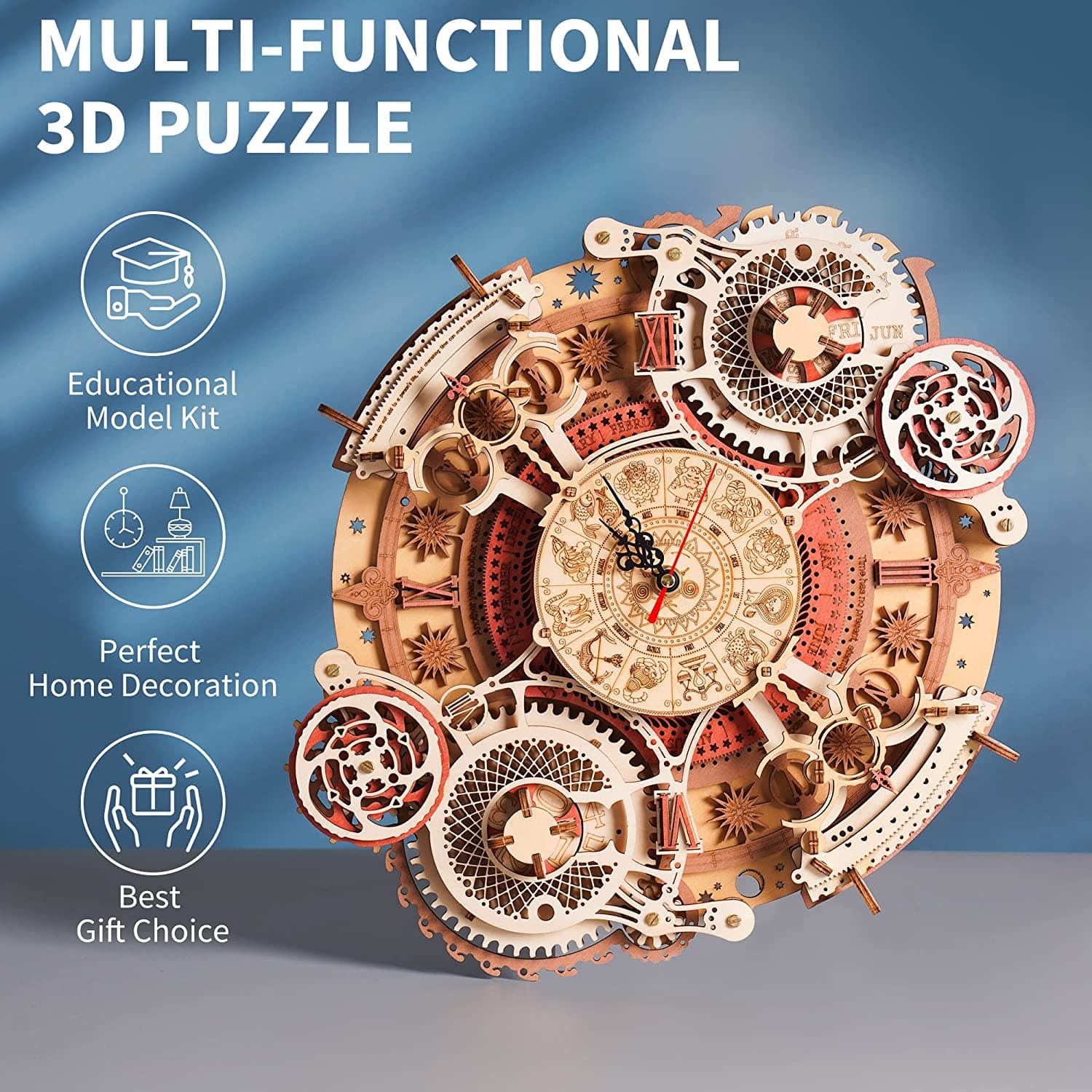 DIY Kit: Wooden Zodiac Wall Clock 3D Puzzle - image 8