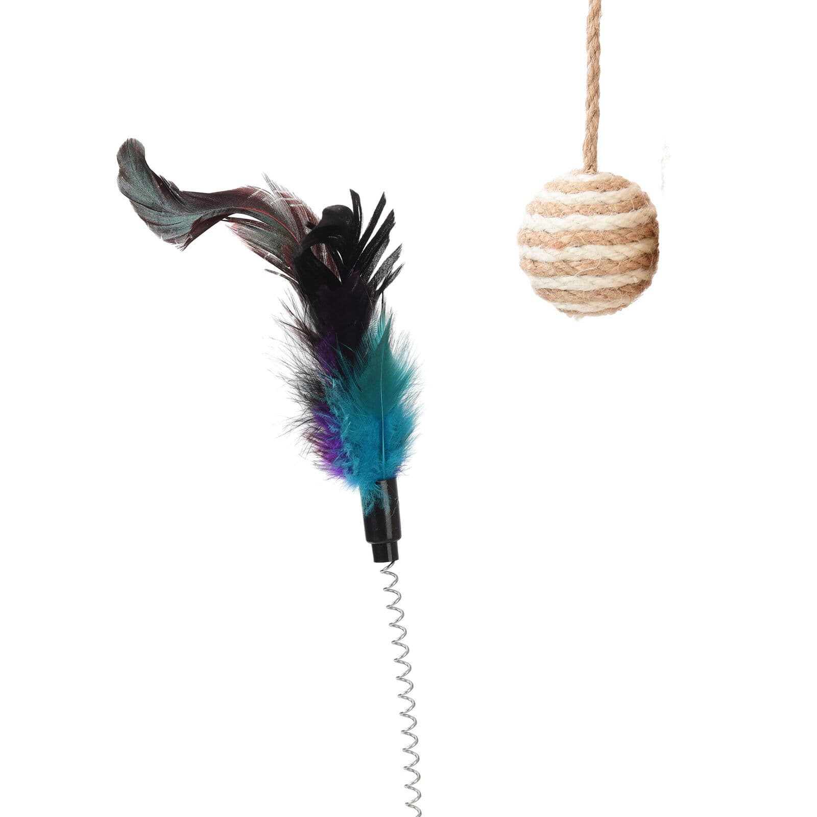 Wooden Cat Activity Centre with Scratching Post and Ball Track - image 2