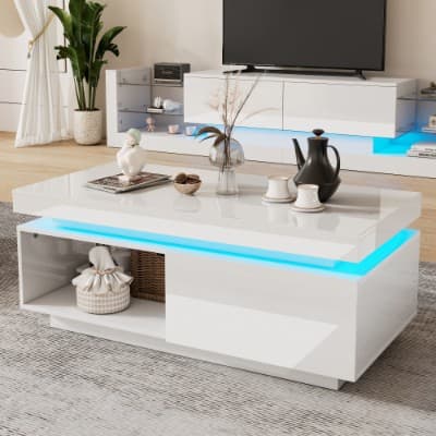Illuminate Your Space with a High Gloss LED Coffee Table - image 7