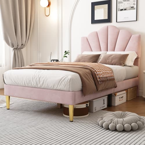 Transform Your Bedroom with this Velvet Shell Single Bed - image 6