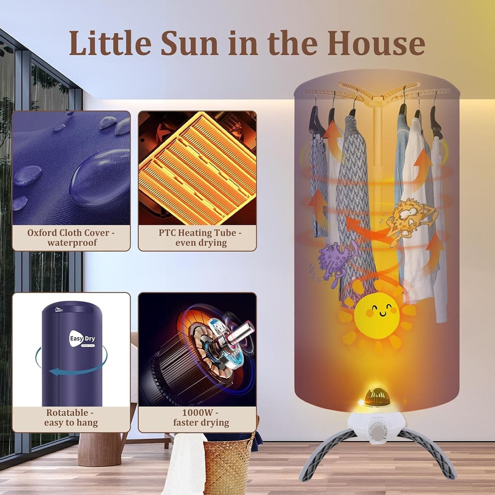 Transform Your Laundry Routine with this 1000W Indoor Dryer - image 3