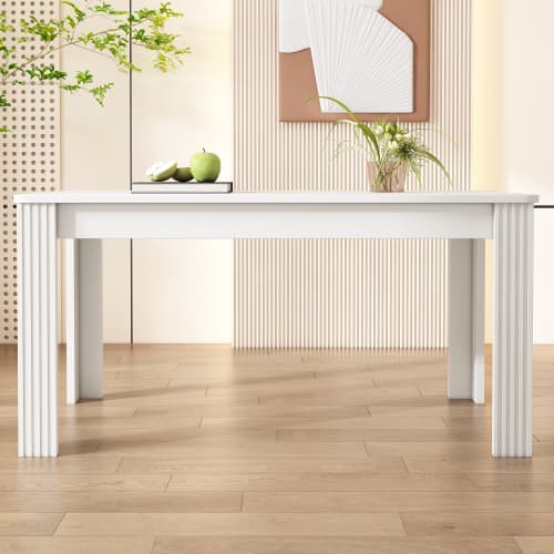 Modern Rectangular Dining Table for 4 People (Oak Effect) - image 7