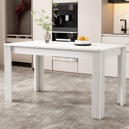 Modern Rectangular Dining Table for 4 People (Oak Effect) - image 12