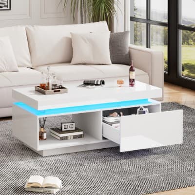 Illuminate Your Space with a High Gloss LED Coffee Table - image 2