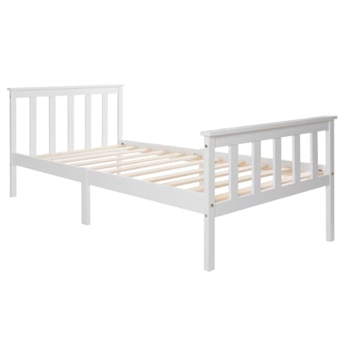 Solid Pine Wood Single Bed in Classic White - image 16