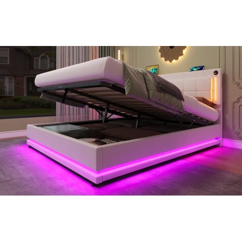 Smart LED Bed with Storage, Lights & USB Charging - image 13