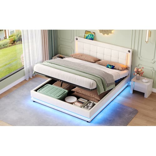 Smart LED Bed with Storage, Lights & USB Charging - image 19