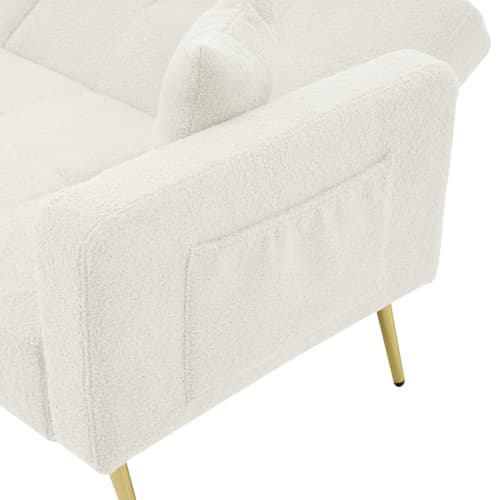 Chic 2 Seater Click Clack Sofa Bed with Side Pockets - image 10