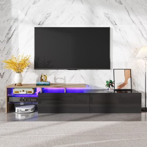 Contemporary TV Unit with 16-Colour LED Lighting - image 5