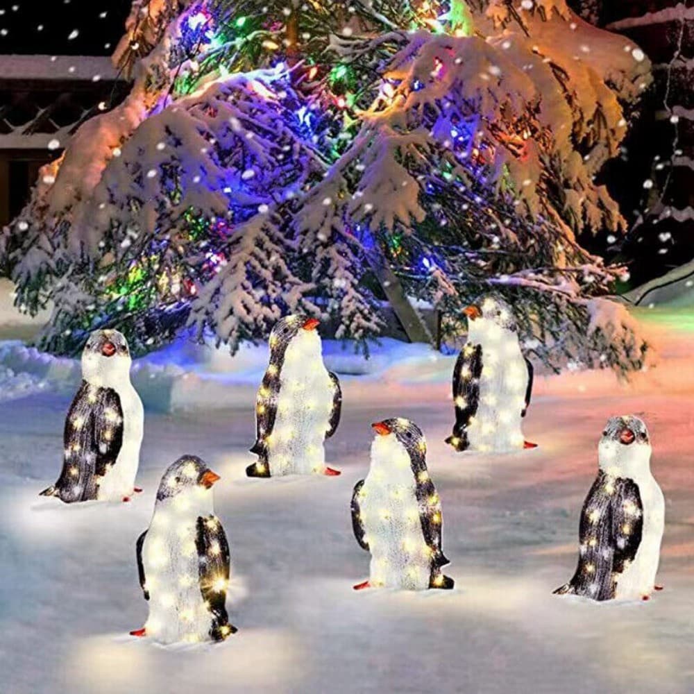 Set of 3 Light-Up Penguin Family Christmas Garden Ornaments - image 4