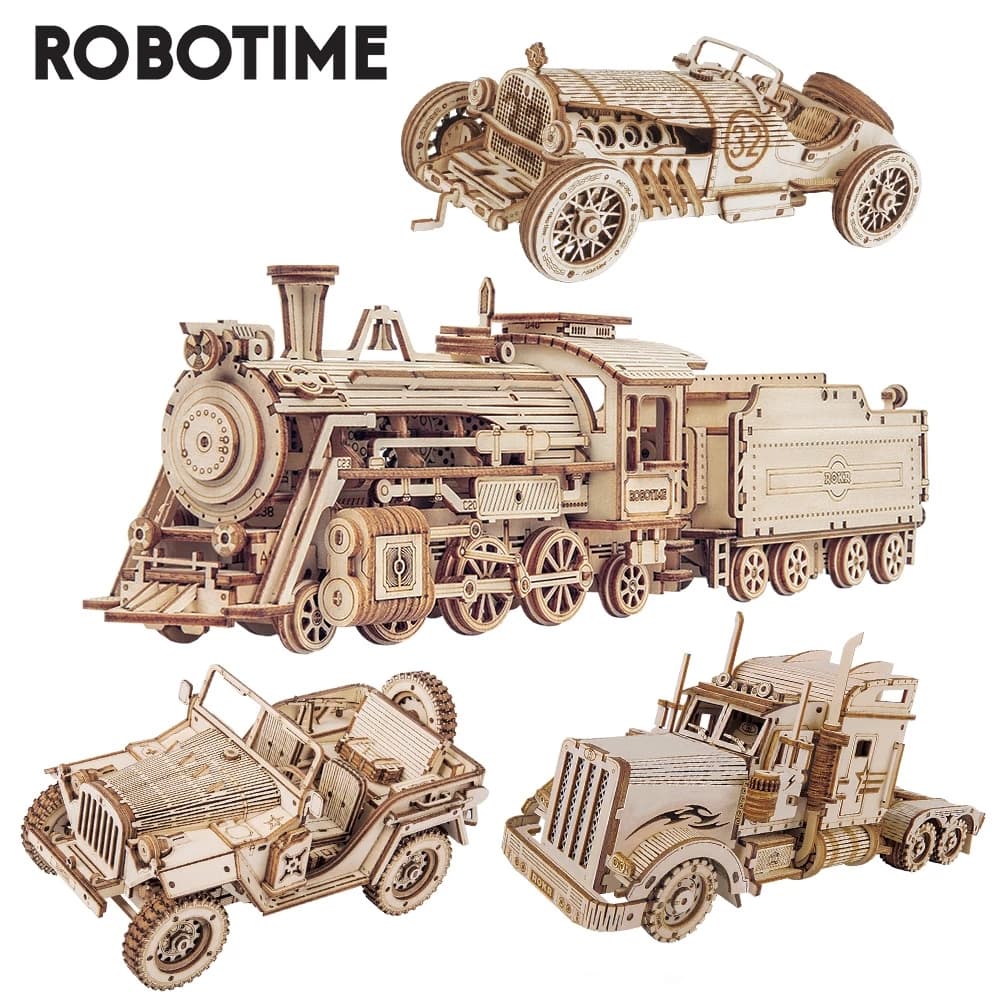 Wooden Steam Train Model Kit - 3D Locomotive Puzzle - image 6