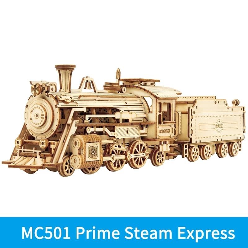 Wooden Steam Train Model Kit - 3D Locomotive Puzzle - image 12