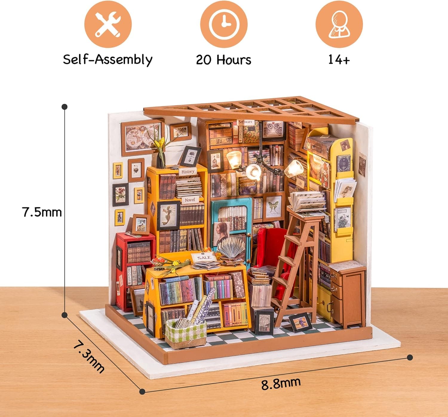 DIY Miniature Model Kit: Sam's Study Library - image 9