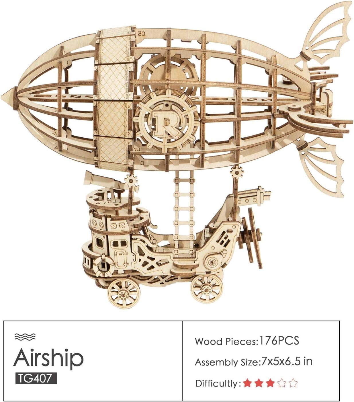 Steampunk Aircraft 3D Wooden Puzzle Kit - image 2