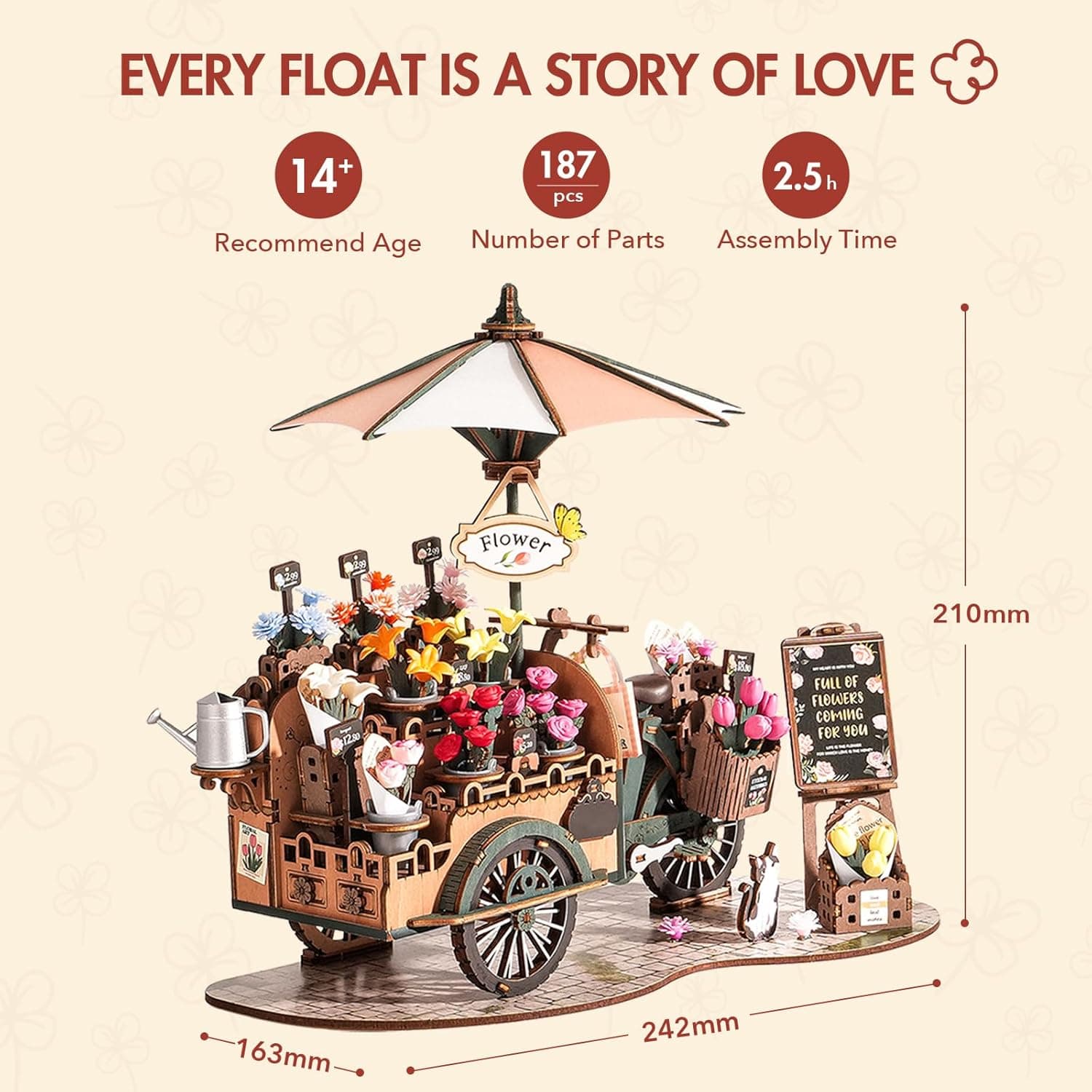 Build Your Own Romantic Flower Cart Model - image 9