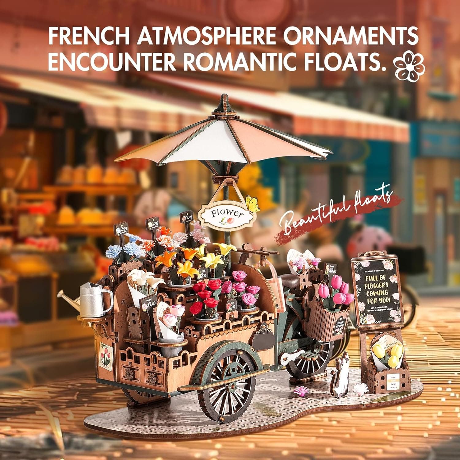 Build Your Own Romantic Flower Cart Model - image 1
