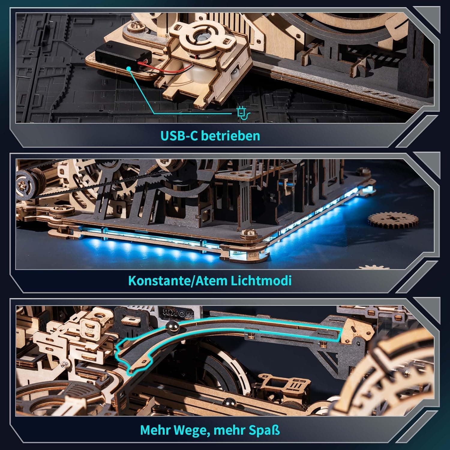 3D Wooden Puzzle: Electric Marble Run - image 3