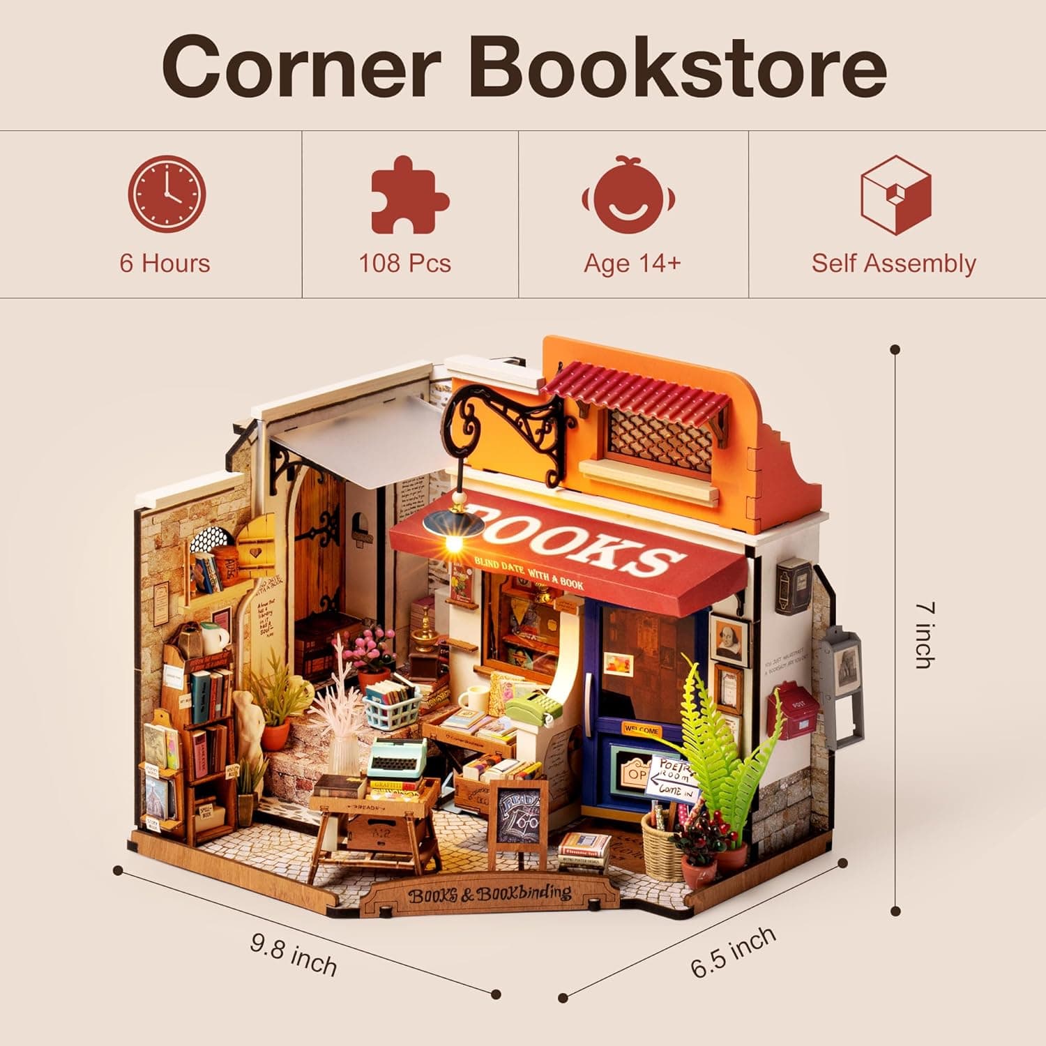 DIY Miniature Bookstore Kit "The Reader's Corner" - image 7