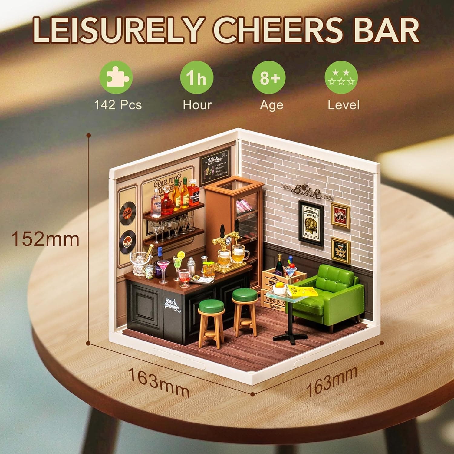 DIY Miniature Bar Building Kit with Lights - image 1