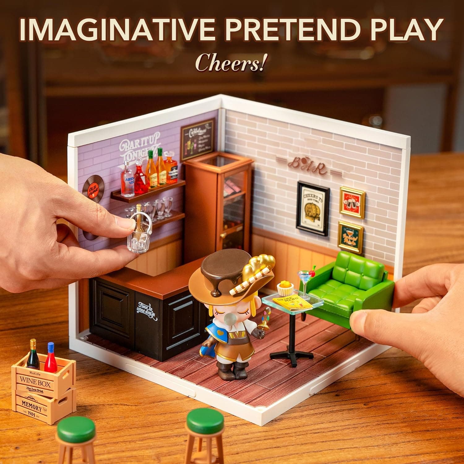 DIY Miniature Bar Building Kit with Lights - image 10