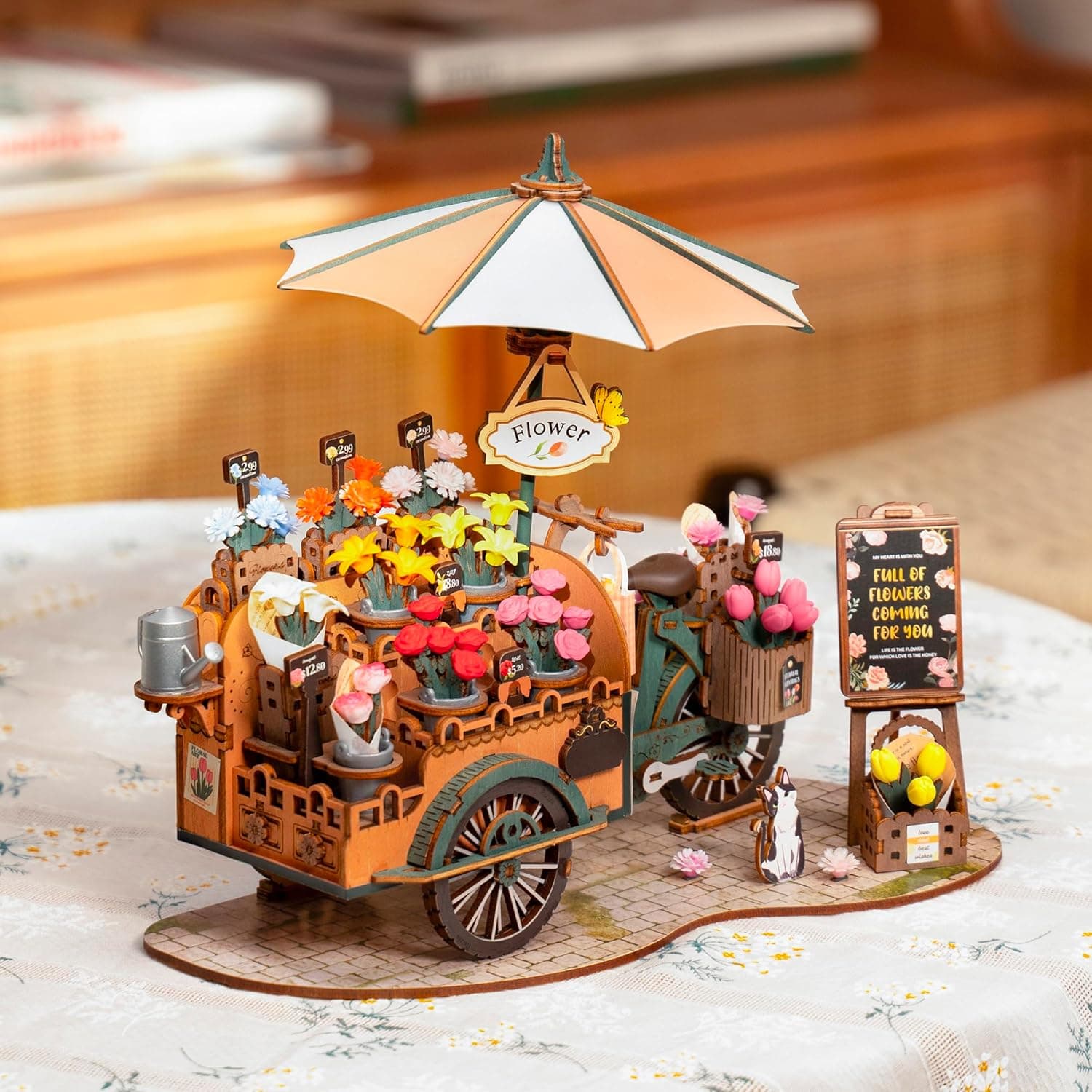 Build Your Own Romantic Flower Cart Model - image 2