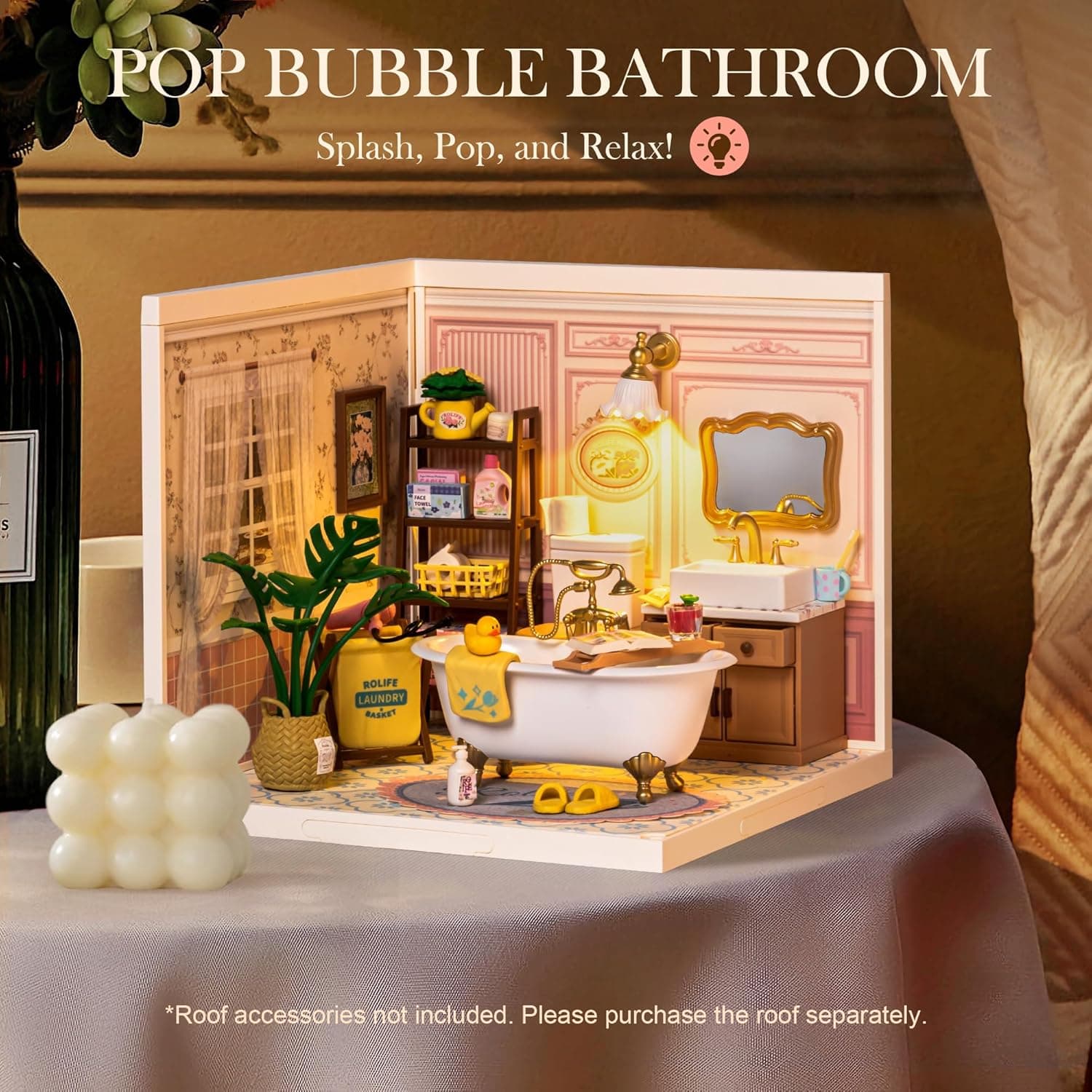 DIY Miniature Kit: Pop Bubble Bathroom Scene - image 1