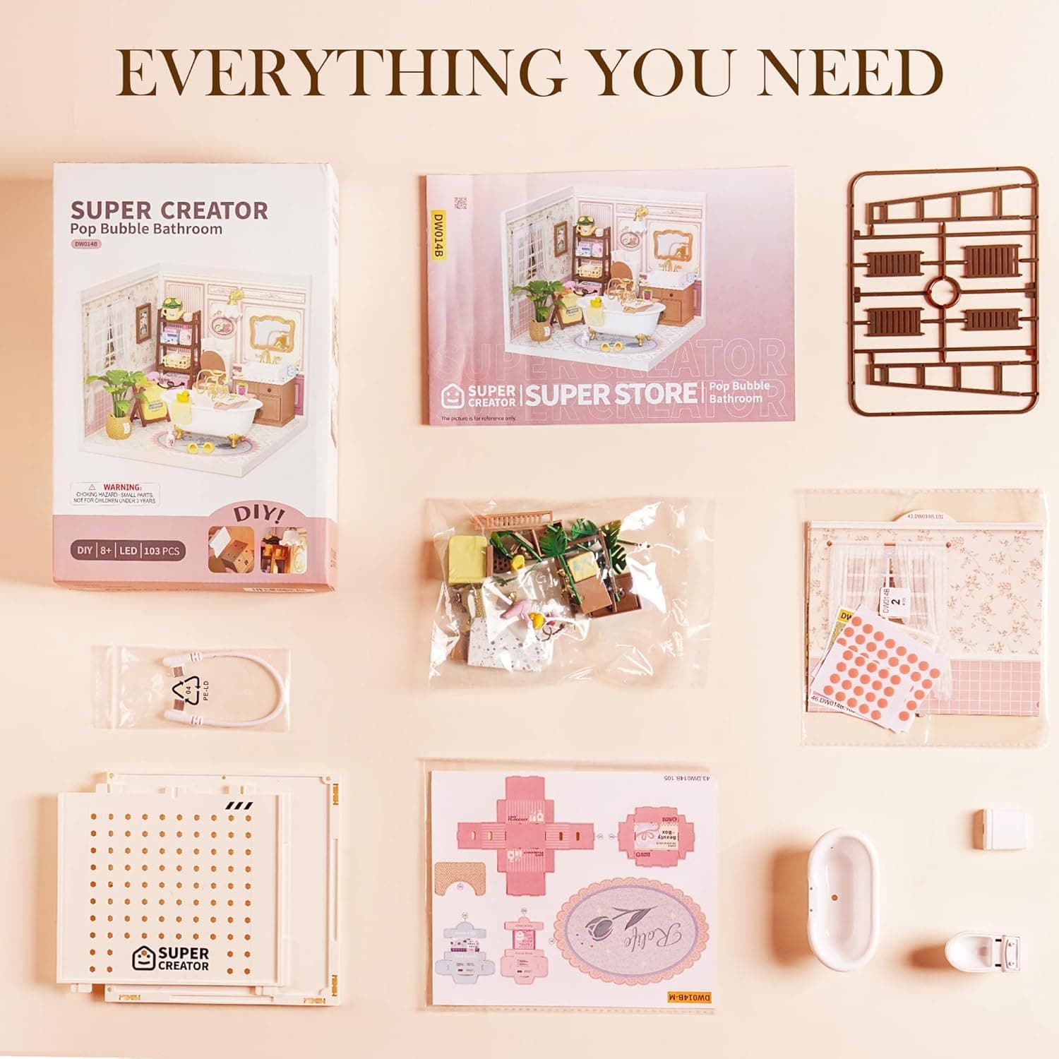 DIY Miniature Kit: Pop Bubble Bathroom Scene - image 2