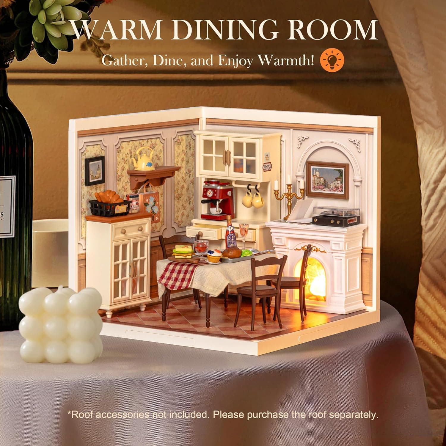 Build-Your-Own Miniature Dining Room Kit with Lighting - image 3