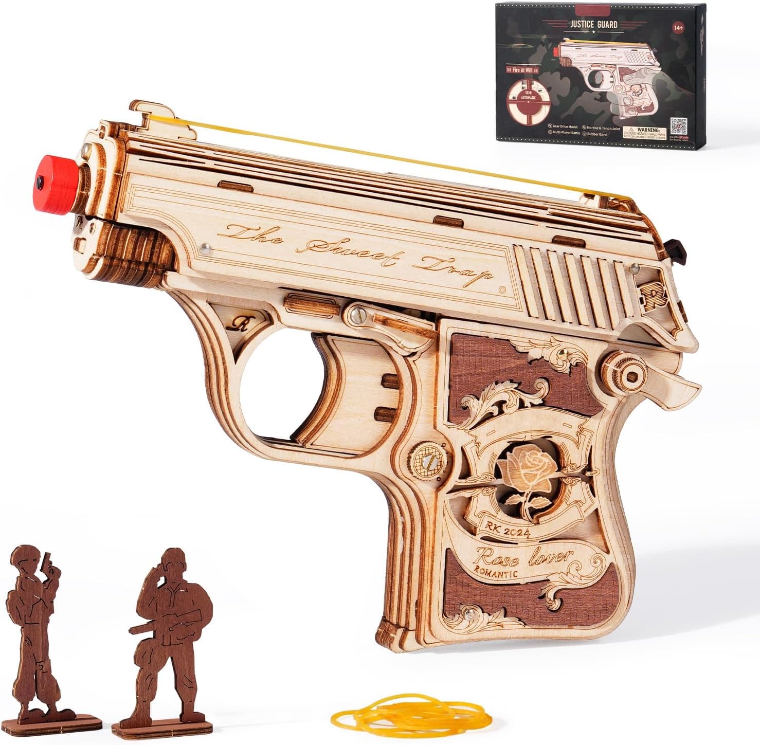 Mechanical Wooden Gun 3D Puzzle by Robotime - image 3