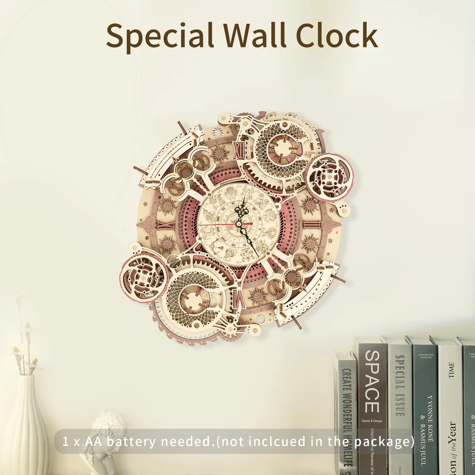 3D Wooden Puzzle: Zodiac Wall Clock Construction Kit - image 4