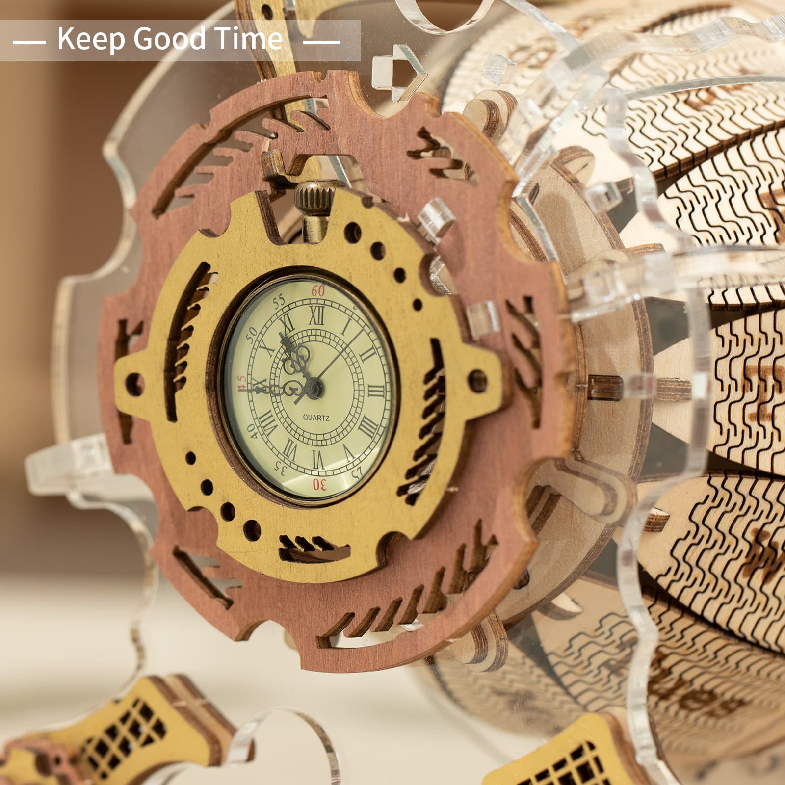 3D Wooden Puzzle: Zodiac Wall Clock Construction Kit - image 7