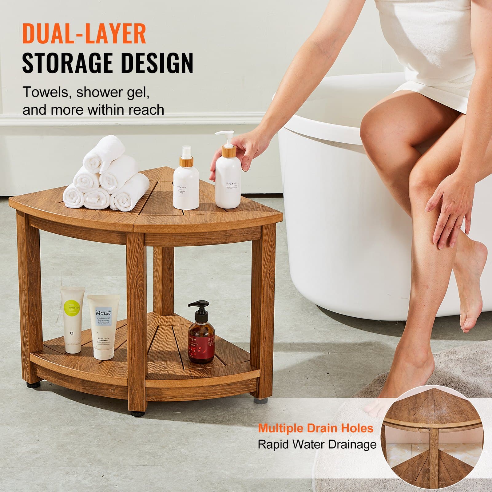 Adjustable Corner Shower Stool - image 3